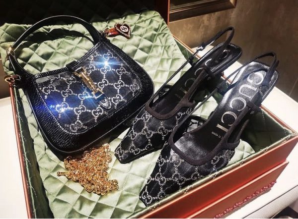 Gucci Jackie 1961 Mini Crystal GG Lizard Bag