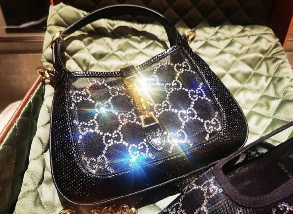 Gucci Jackie 1961 Mini Crystal GG Lizard Bag - Image 2