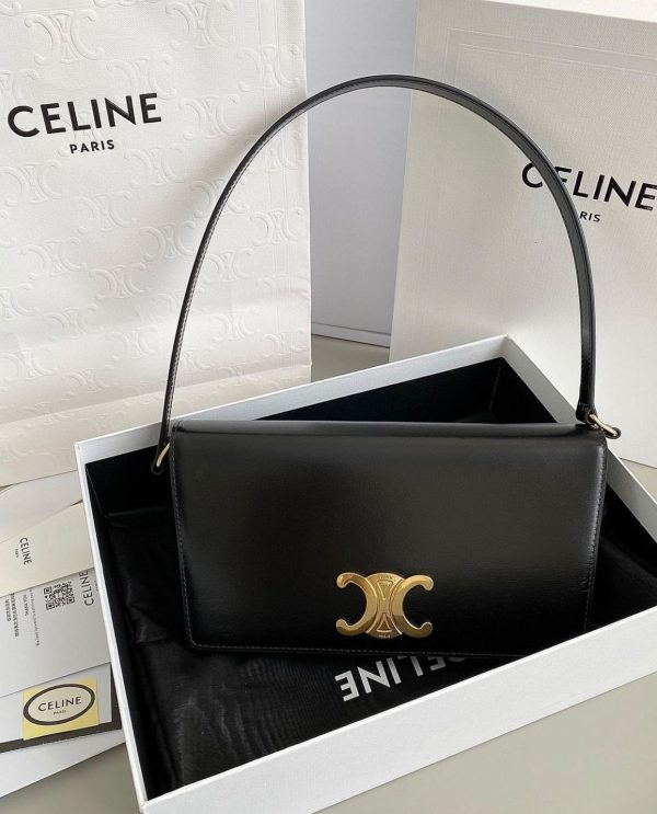 Trapeze Triomphe Bag In Shiny Calfskin Black