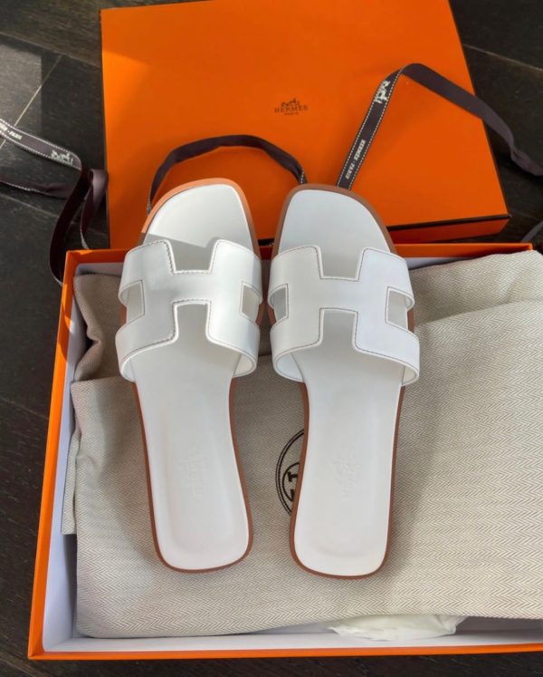 Hermes Oran Sandal In White