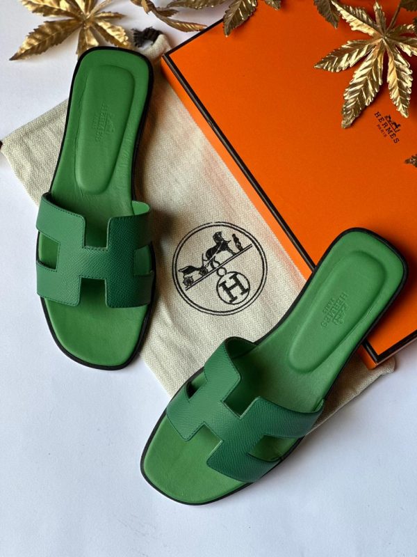 Hermes Green Slippers - Image 4