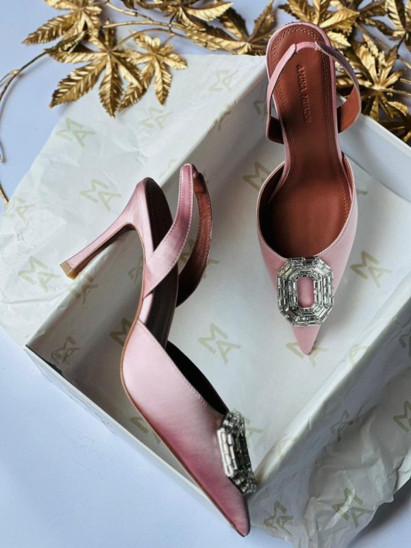 Camelia Pointed Leather Slingback Pumps - Image 3