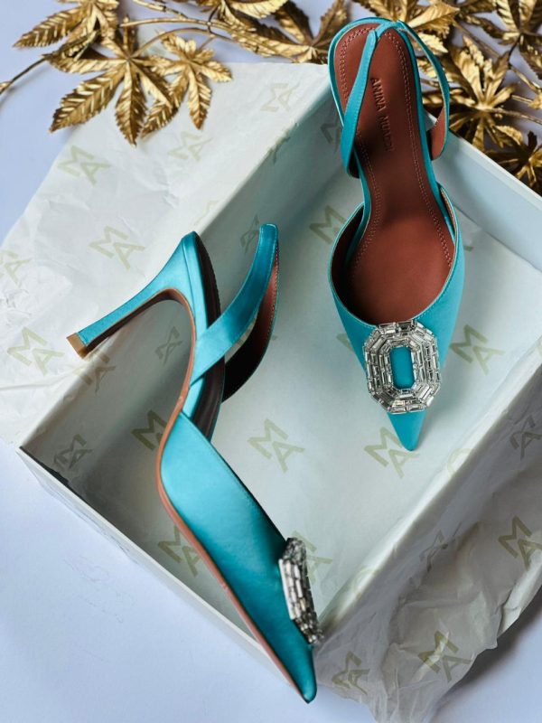 Camelia Pointed Leather Slingback Pumps - Image 5