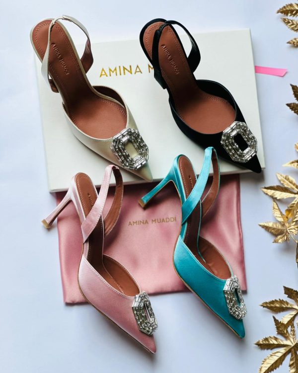 Camelia Pointed Leather Slingback Pumps - Image 2