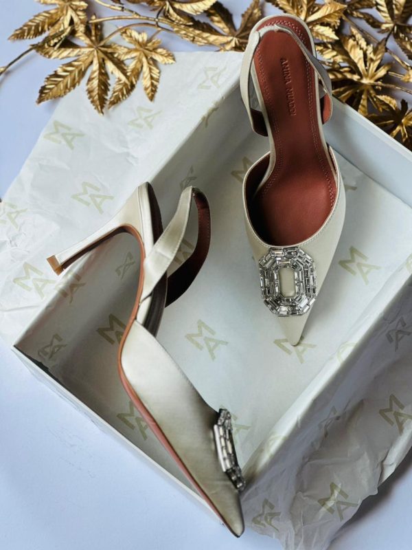 Camelia Pointed Leather Slingback Pumps - Image 6