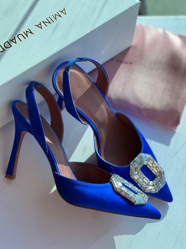 Camelia Pointed Leather Slingback Pumps - Image 5