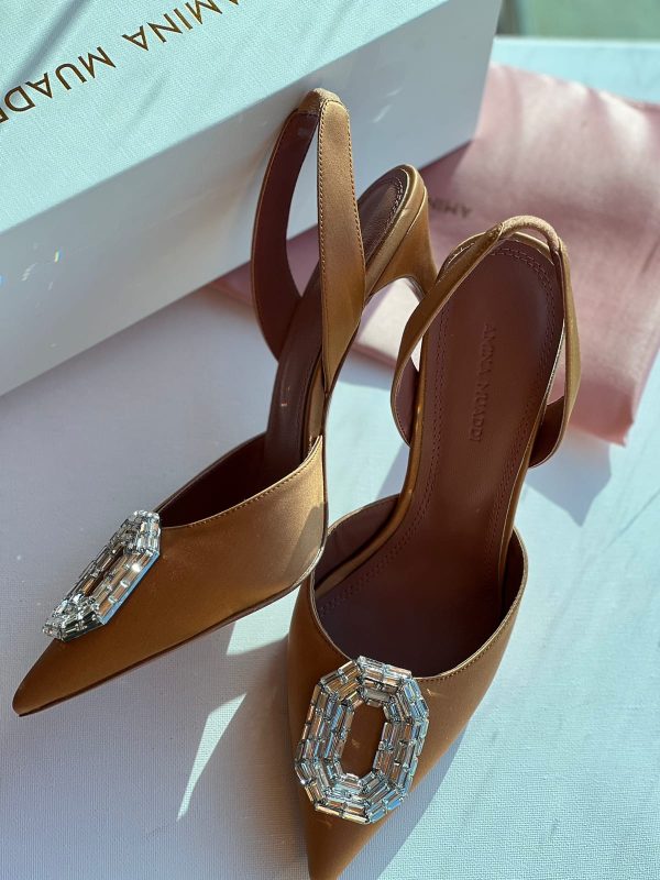 Camelia Pointed Leather Slingback Pumps - Image 4