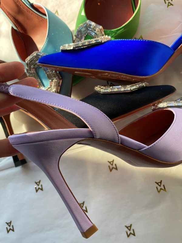 Camelia Pointed Leather Slingback Pumps - Image 3