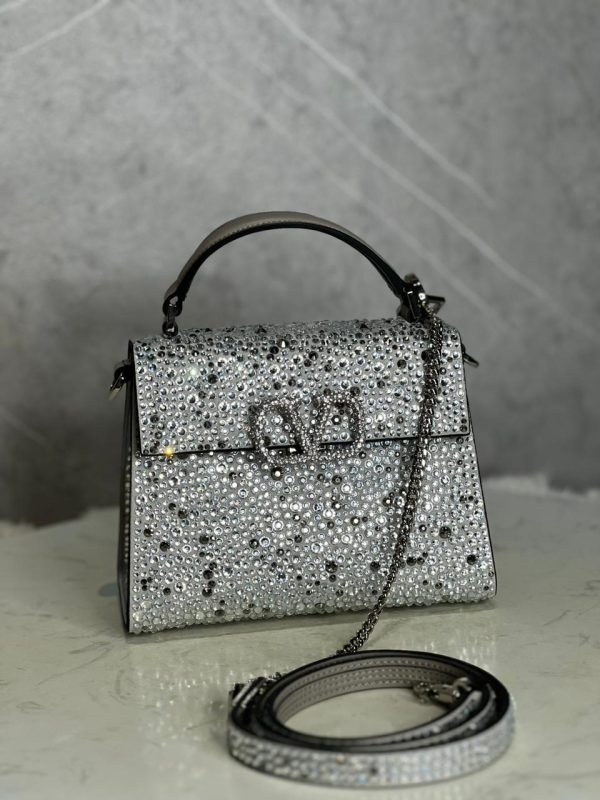 Valentino Garavani Middle East Exclusive Crystal Vsling Top Handle Bag - Image 10