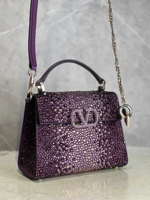 Valentino Garavani Middle East Exclusive Crystal Vsling Top Handle Bag - Image 2