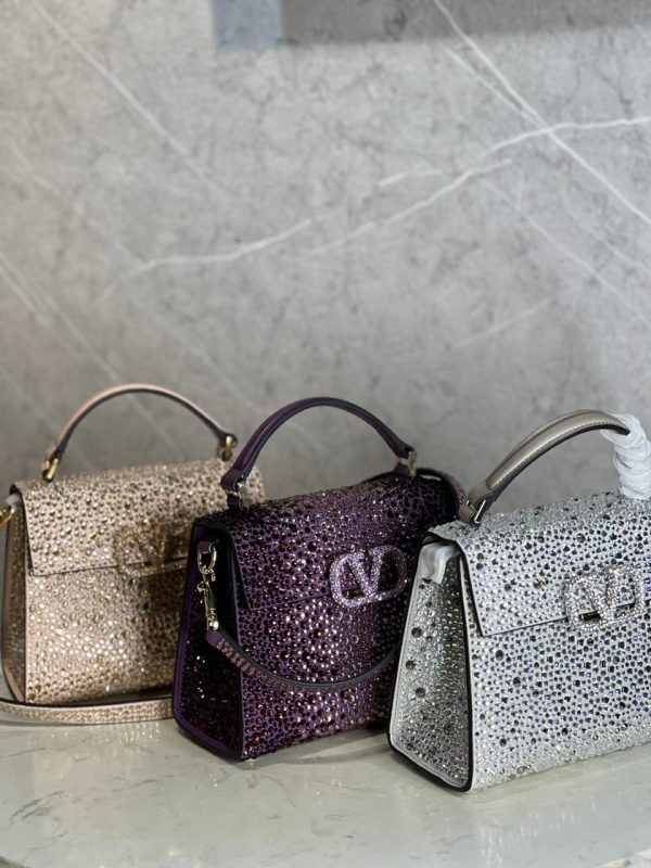 Valentino Garavani Middle East Exclusive Crystal Vsling Top Handle Bag