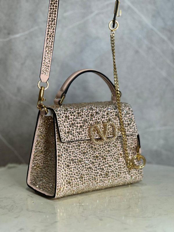 Valentino Garavani Middle East Exclusive Crystal Vsling Top Handle Bag - Image 6