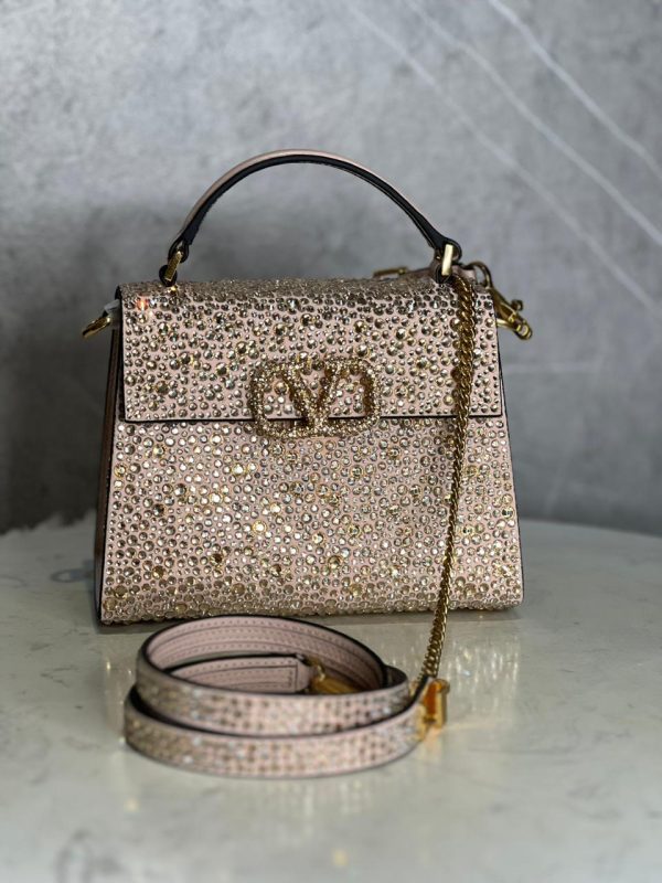 Valentino Garavani Middle East Exclusive Crystal Vsling Top Handle Bag - Image 5