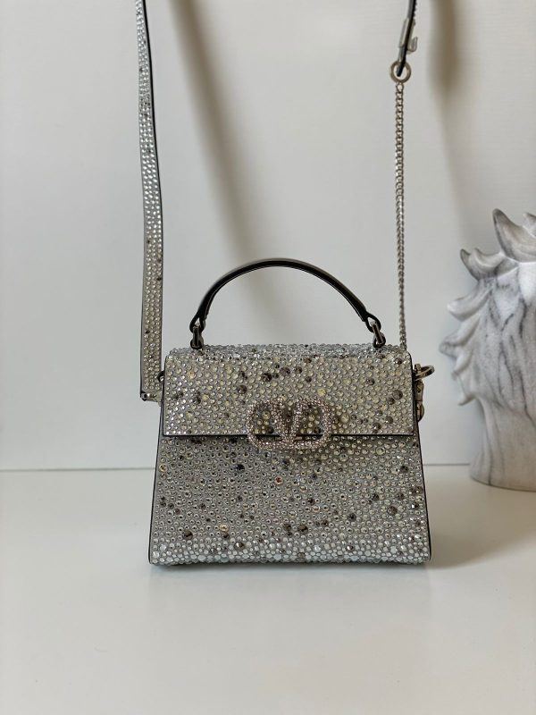Valentino Garavani Middle East Exclusive Crystal Vsling Top Handle Bag - Image 8