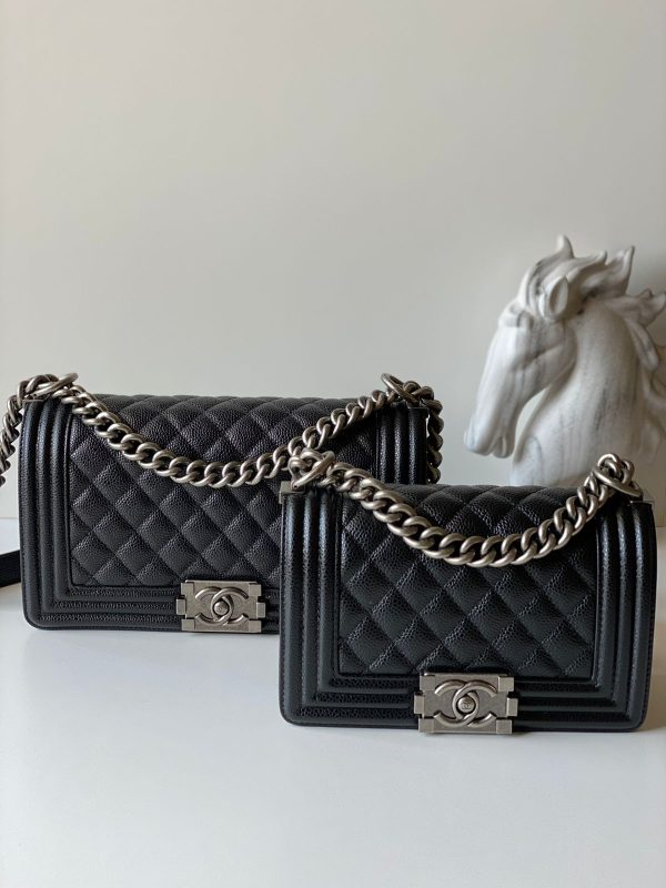 Boy Flap Bag Quilted Caviar Old Medium - Image 3