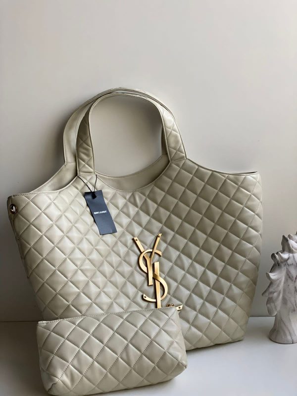 Saint Laurent Quilted Icare Shopper Bag - Image 2