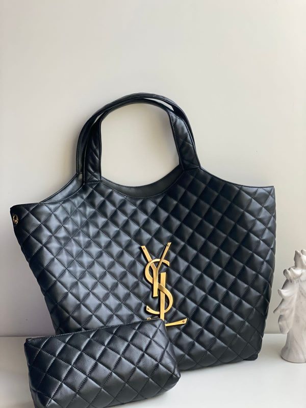 Saint Laurent Quilted Icare Shopper Bag