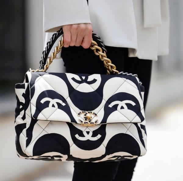 Chanel 19 Flap Bag Calfskin, Crochet, Gold-tone