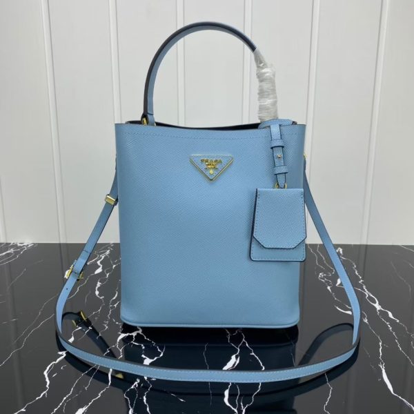 Prada Saffiano Leather Bucket Bag - Image 5