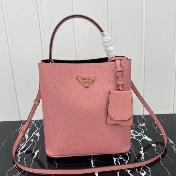 Prada Saffiano Leather Bucket Bag - Image 6