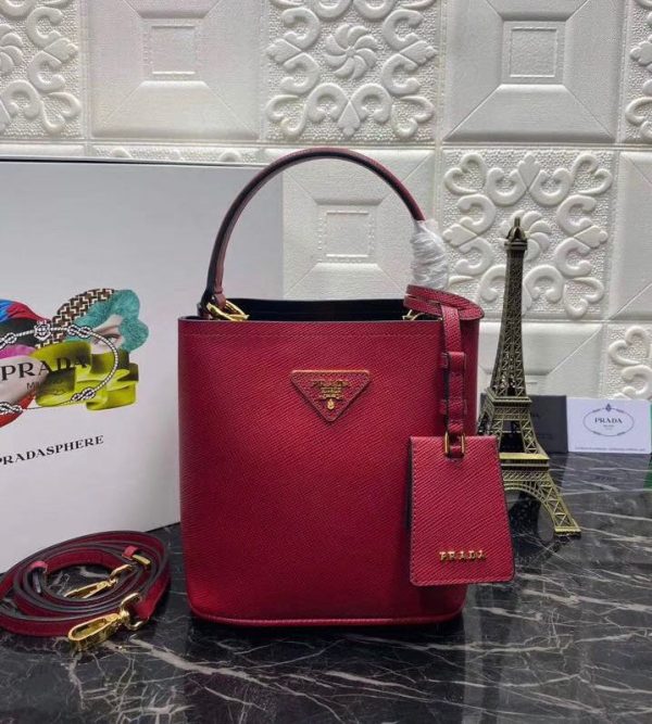 Prada Saffiano Leather Bucket Bag - Image 10