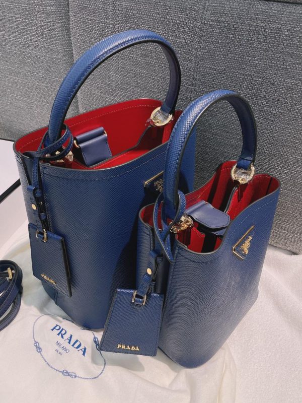 Prada Saffiano Leather Bucket Bag - Image 11