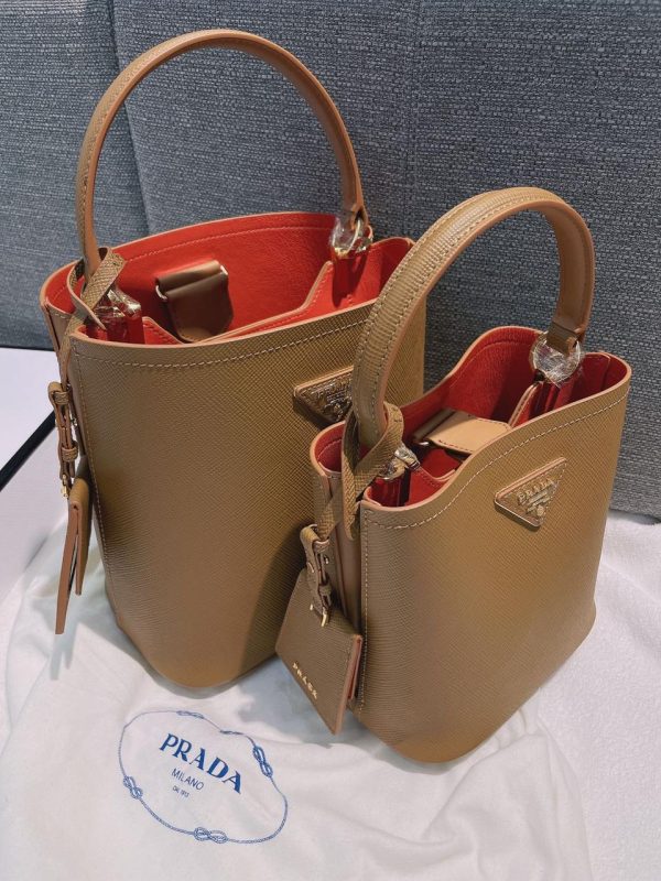 Prada Saffiano Leather Bucket Bag - Image 12