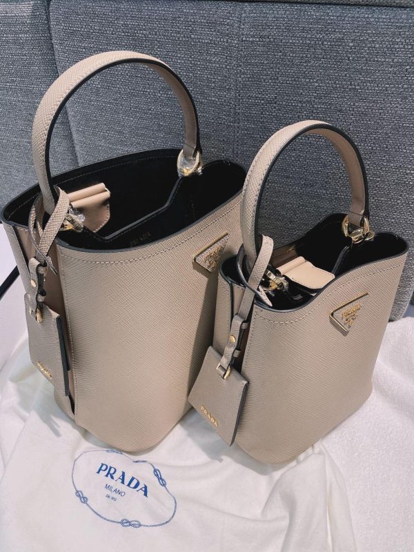 Prada Saffiano Leather Bucket Bag - Image 13