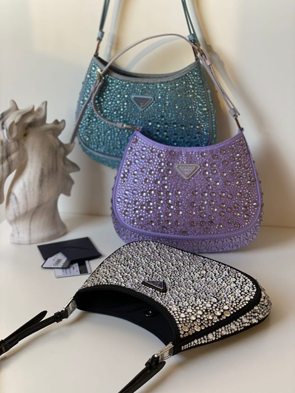Prada Cleo Satin Bag With Crystals