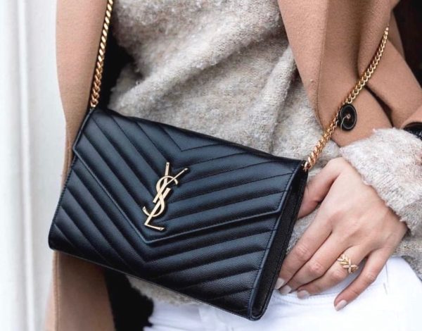 Ysl Envelope Small Quilted Textured