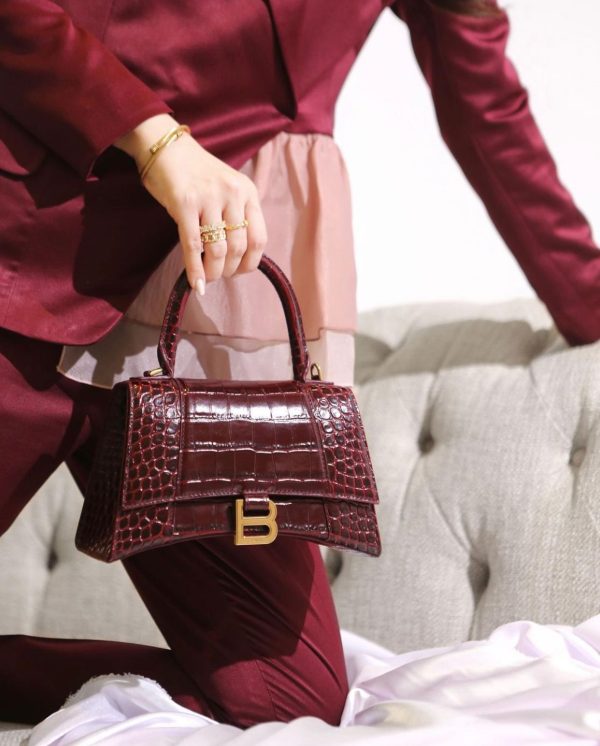 Balenciaga Hourglass Xs Croc-effect Leather