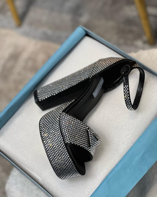 Prada Crystal-studded Platform Sandals - Image 4