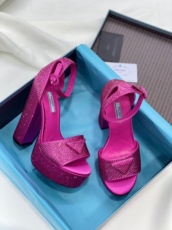 Prada Crystal-studded Platform Sandals - Image 2
