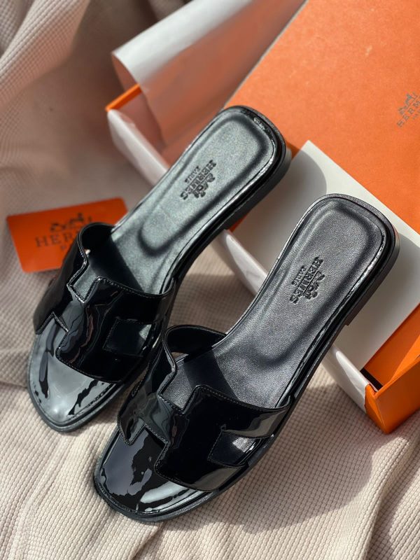 Hermes Oran Patent Leather Sandals - Image 2