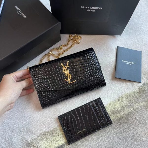 Ysl Crocodile-effect Crossbody Bag