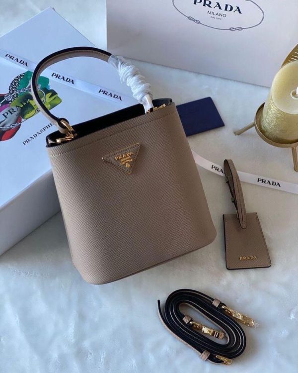 Medium Saffiano Leather Prada Panier Bag