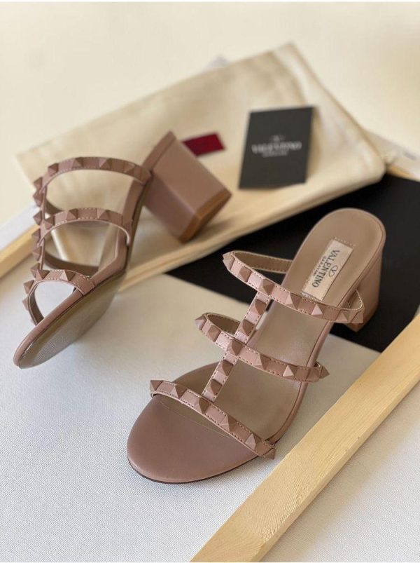 Valentino Rockstud Raffia Slide Sandal - Image 3