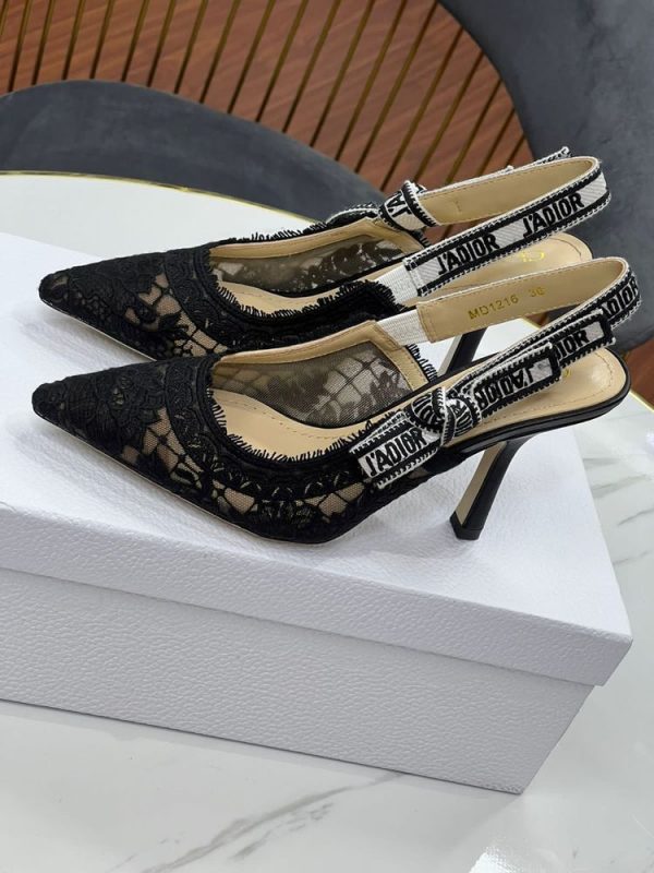 Metallic J'a Lace & Leather Slingback Pump - Image 2