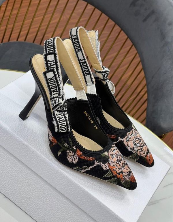 Metallic J'a Lace & Leather Slingback Pump