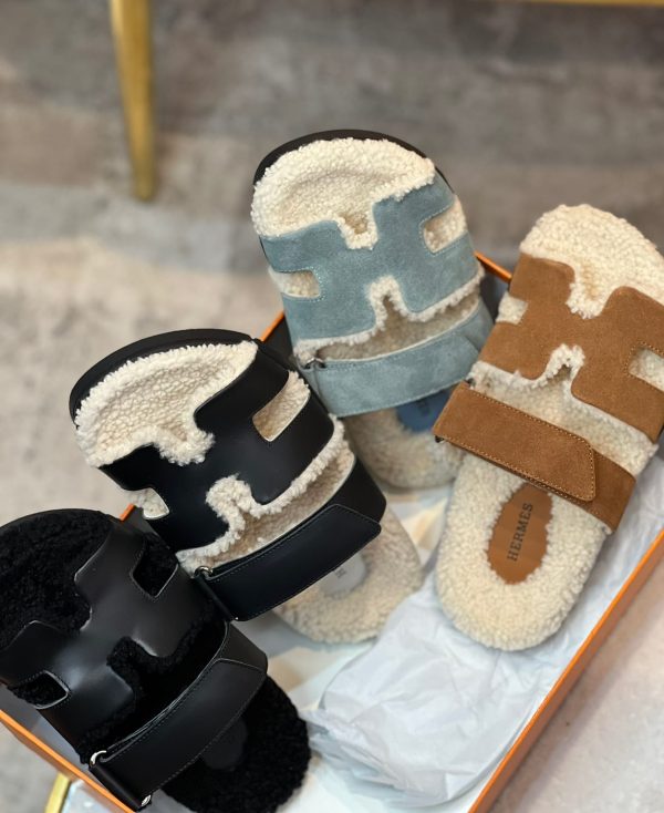 Hermes Chypre Shearling Sandal