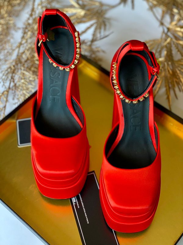 Versace Platform Pumps Medusa Aevitas Satin - Image 8