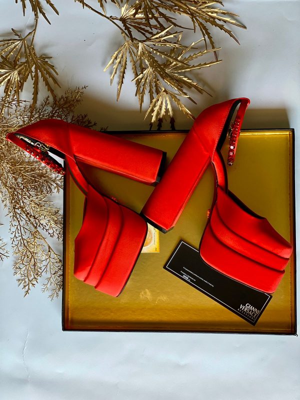 Versace Platform Pumps Medusa Aevitas Satin - Image 9