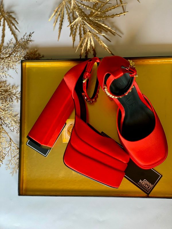 Versace Platform Pumps Medusa Aevitas Satin - Image 10