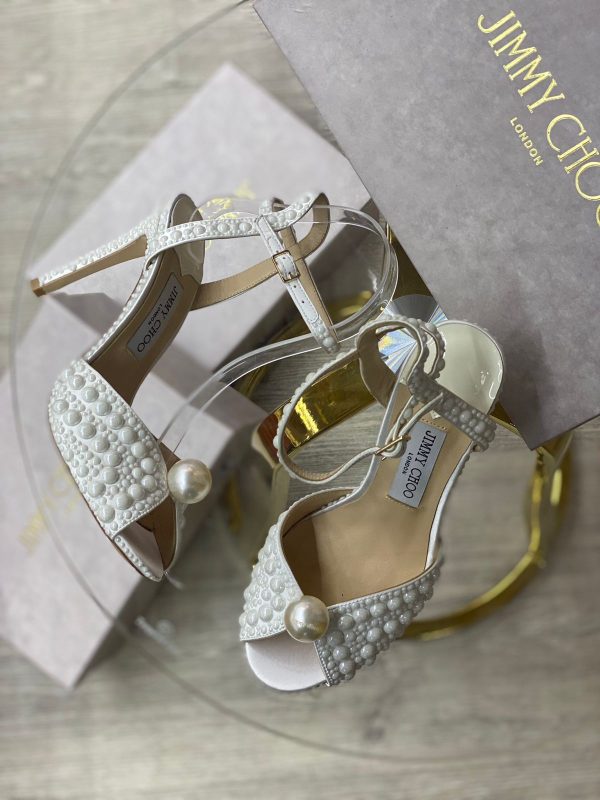 Jimmy Choo Sacora 100 Pearl Satin