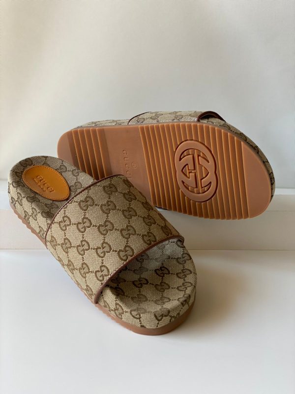 Gucci Maxi GG Canvas Slides