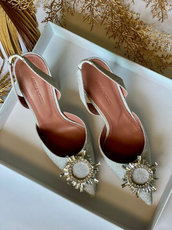 Amina Muaddi Begum Glitter Heels - Image 2