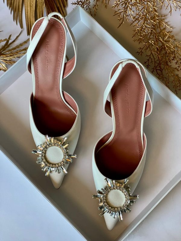 Amina Muaddi Begum Glitter Heels - Image 4