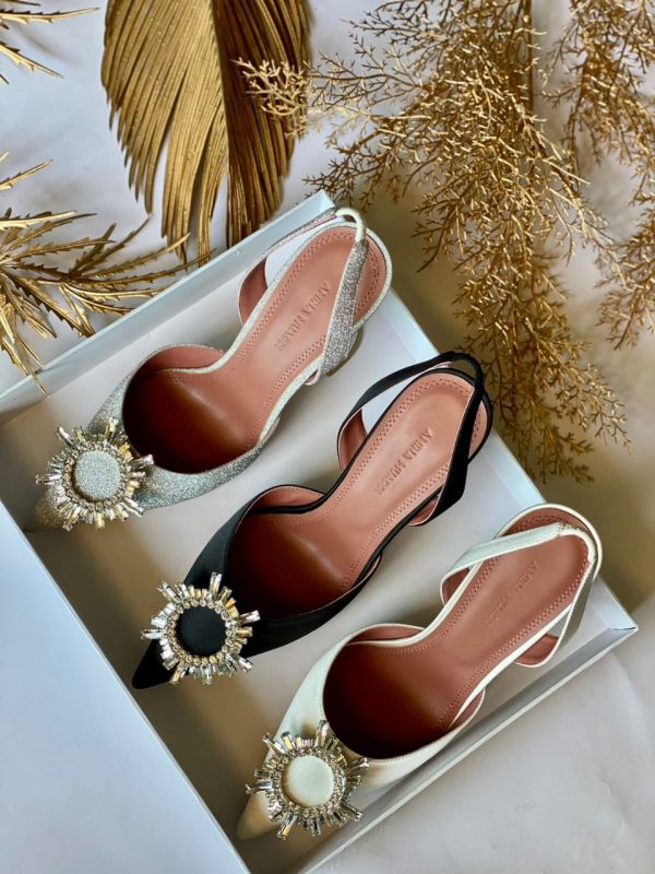 Amina Muaddi Begum Glitter Heels