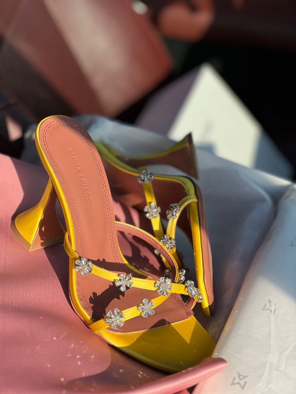Amina Muaddi Lily Crystal  Slipper - Image 4