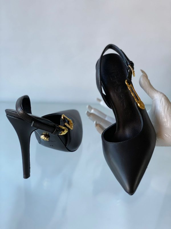 Versace Crystal Printed Slingback Pumps - Image 3